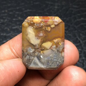 Brekzien Jaspis Achat Cabochon 27x22x5 mm