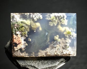 Scenic Moss Agate Cabochon 26x18x4 mm