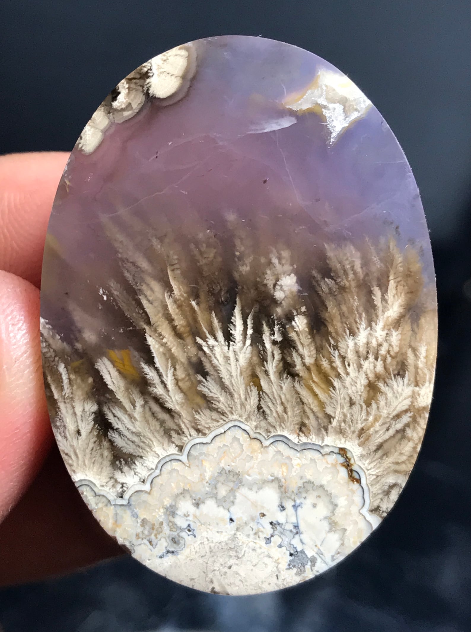 Purple Plume Agate Cabochon 28 x 39 x 8 mm Etsy