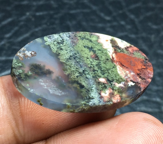 Multicolor Moss Agate Cabochon (33x23x5) Mm - Etsy Multicolor Moss Agate Cabochon (33x23x5) Mm - Etsy