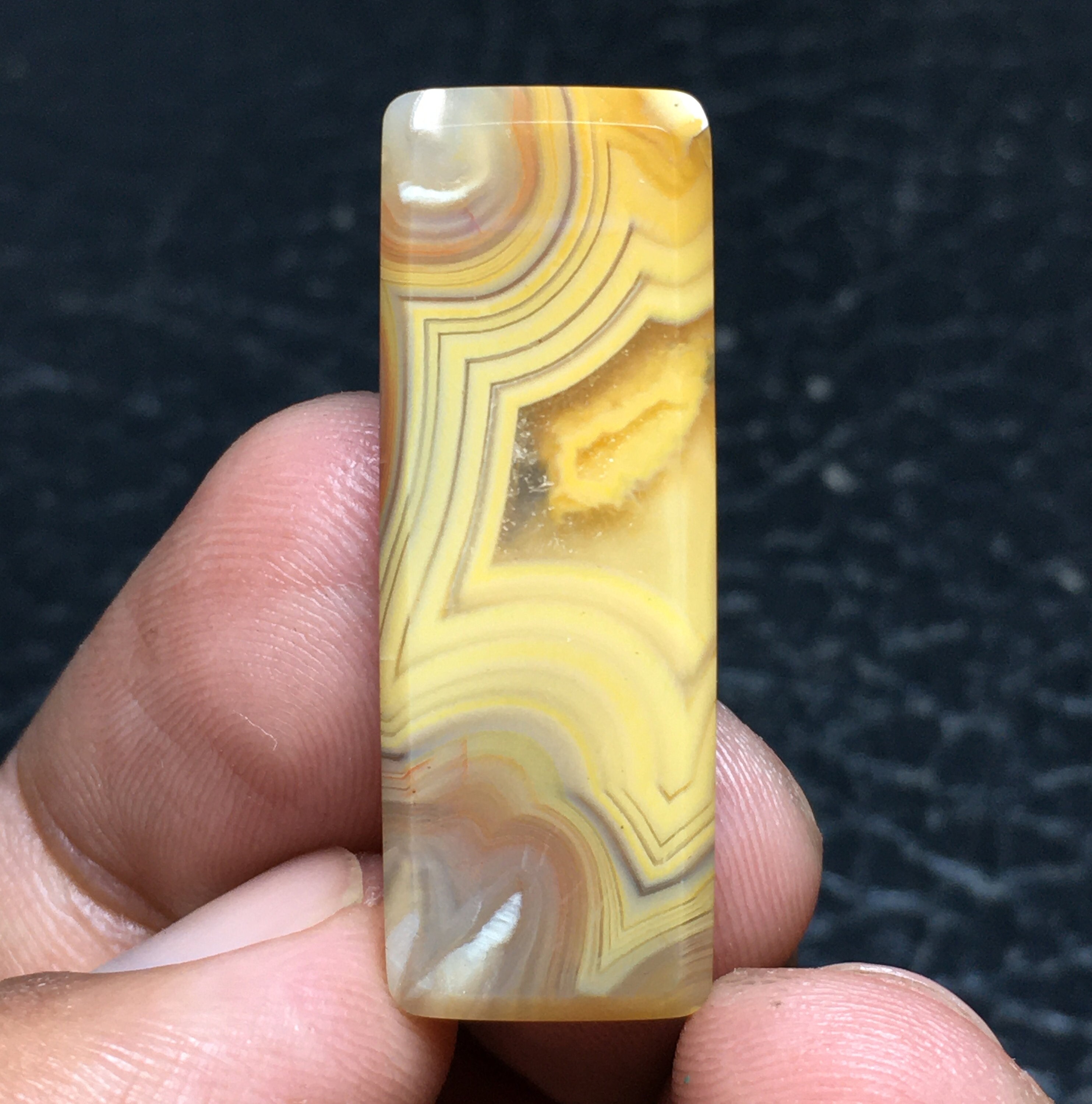 Carnelian Banded Agate Cabochon, Size 35x13x5 mm