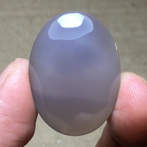 Adularescent (Turtle Back) White Chalcedony Cabochon 30x22x6 mm