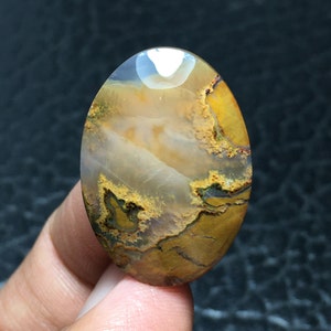 Brauner Achat Jaspis Cabochon: Indonesischer Edelstein (26x18x6 mm)
