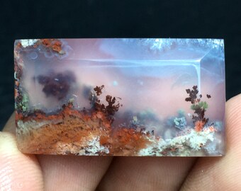 Landscape Moss Agate Cabochon (29 x 16 x 6) mm