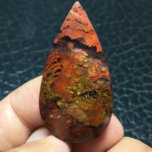 Roter Jaspis Achat Cabochon 41x21x6 mm