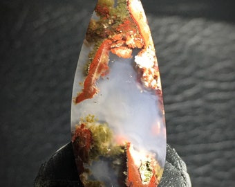 Scenic Moss Agate Cabochon (42 x 16 x 6) mm