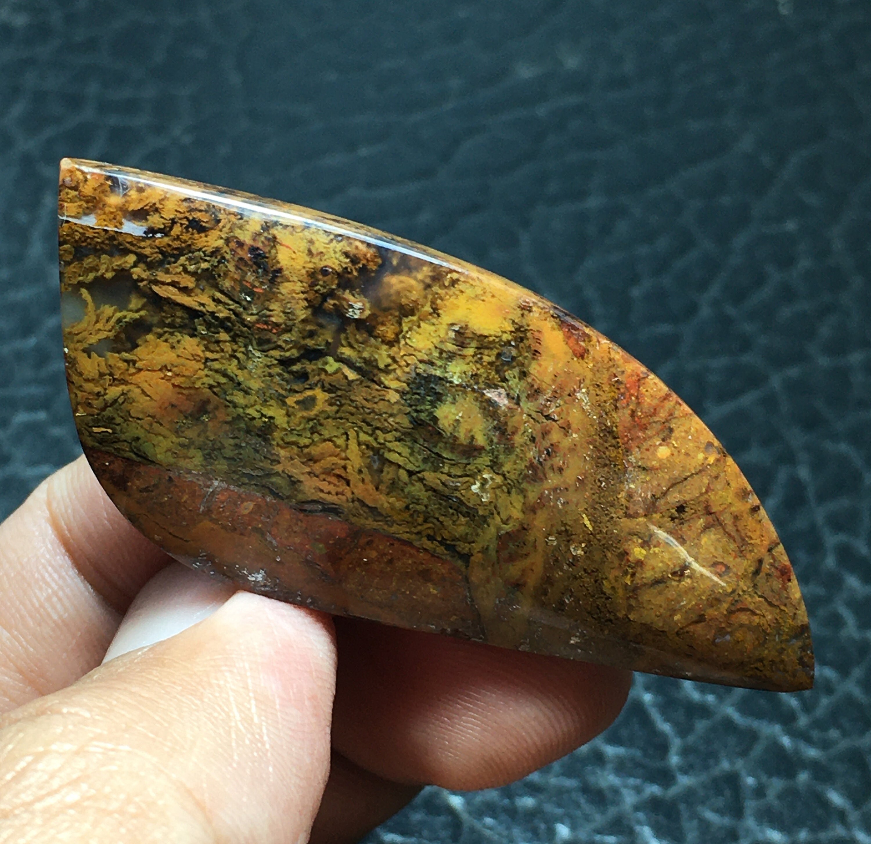 Brown Mossy Jasper Agate Cabochon 51x23x8 Mm - Etsy