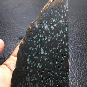 Amygdaloide Achat Jaspis Unpolierte Scheibe 133x74x7 mm