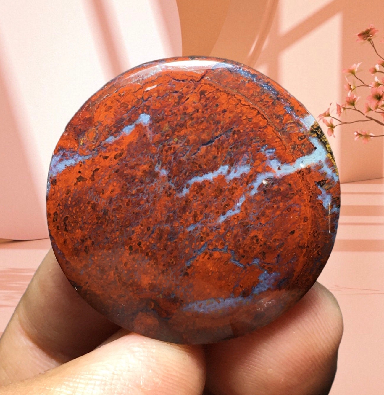 Red Jasper Agate Round Shaped Cabochon 30x30x7 Mm - Etsy