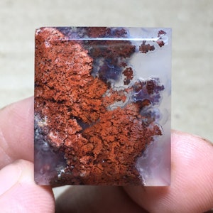 Scenic Red Moss Agate Cabochon 25x21x5 mm