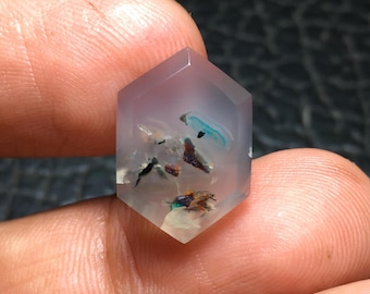 Chrysocolla in Chalcedony Cabochon 17x12x4 mm