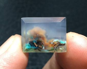 Chrysocolle avec cabochon en cuivre 17x13x5 mm