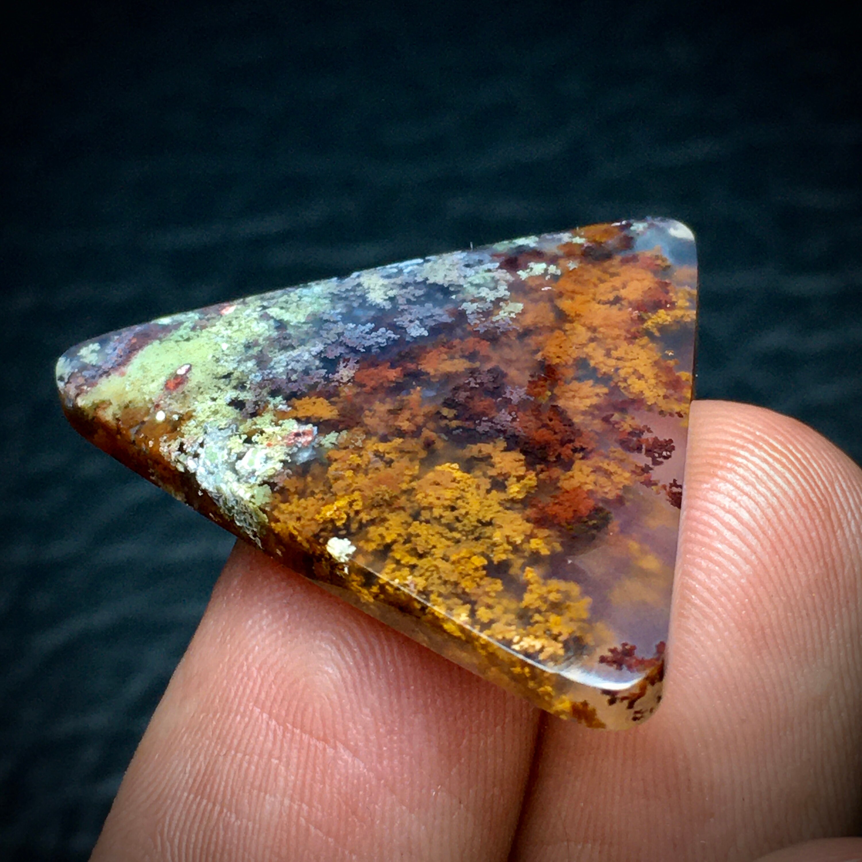 Scenic Moss Agate Cabochon 32 x 25 x 4 mm | Etsy