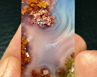 Scenic Moss Agate Cabochon (33x20x5) mm