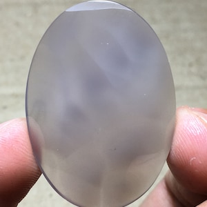 Adularescent (Turtle Back) White Chalcedony Cabochon 38x26x5 mm
