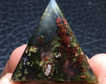 Scenic Moss Agate Cabochon 33x30x6 mm