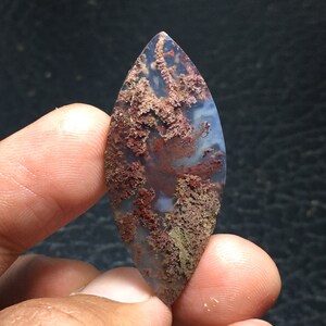 Scenic Moss Agate Cabochon 43x19x5 mm