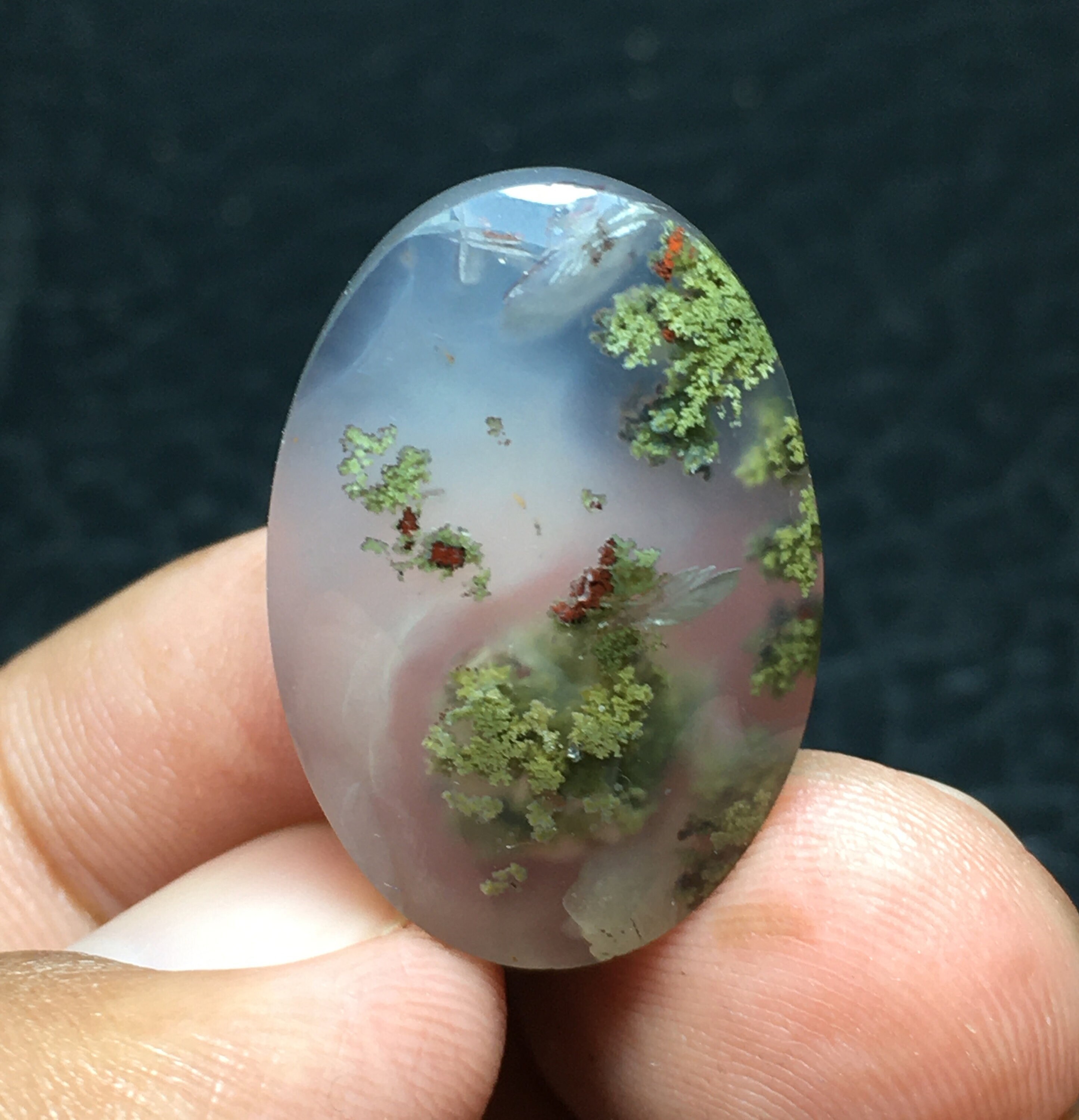 風景モスアゲートカボション 26x18x6 mm - Etsy 日本