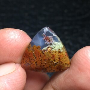 Scenic Moss Agate Cabochon 17x16x4 mm