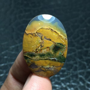 Brauner Jaspis Achat Cabochon: Java Insel Edelstein (25x18x5 mm)