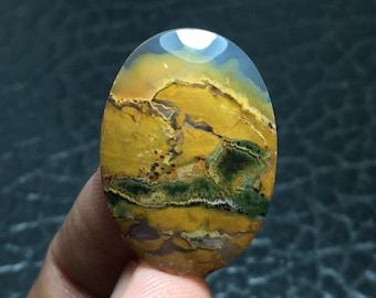 Brown Jasper Agate Cabochon: Java Island Gemstone (25x18x5 mm)