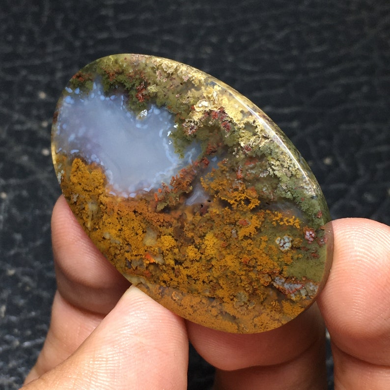 Scenic Moss gate Cabochon, Size 48x31x6 mm image 4