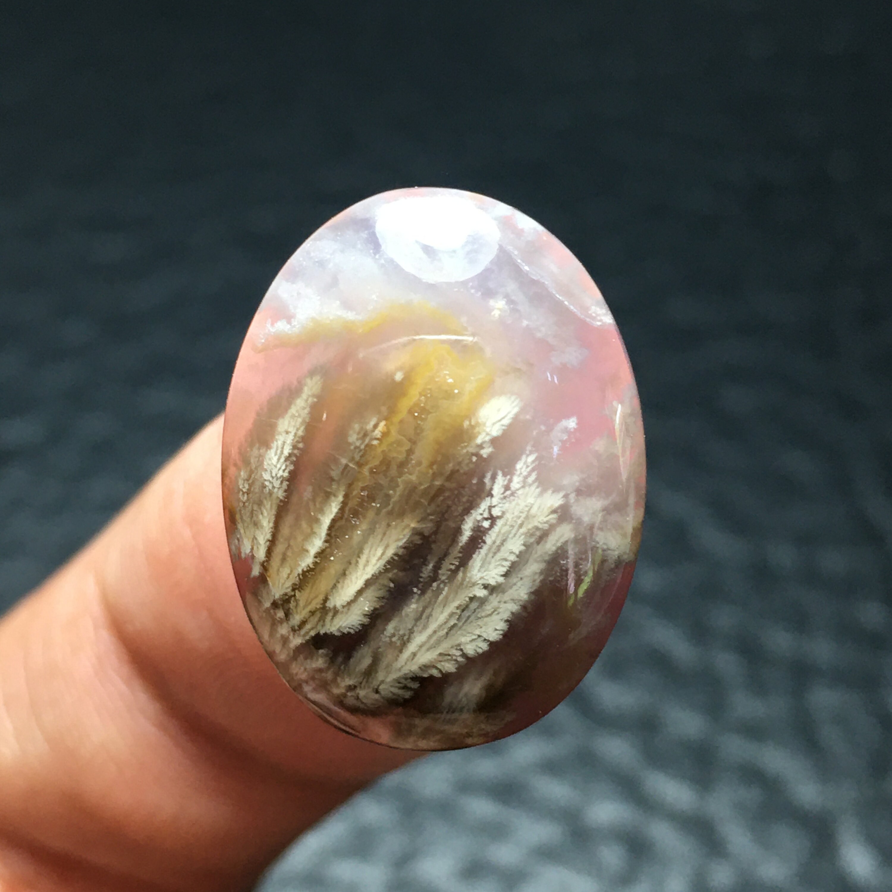 Plume Agate Cabochon 20 x 15 x 4 mm Etsy