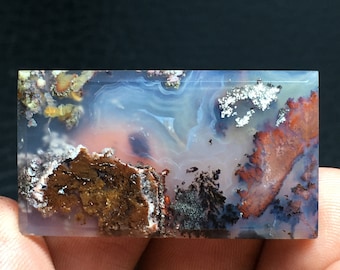 Moosachat-Cabochon 38x21x4 mm