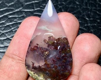 Scenic Moss Agate Cabochon (43 x 25 x 6) mm