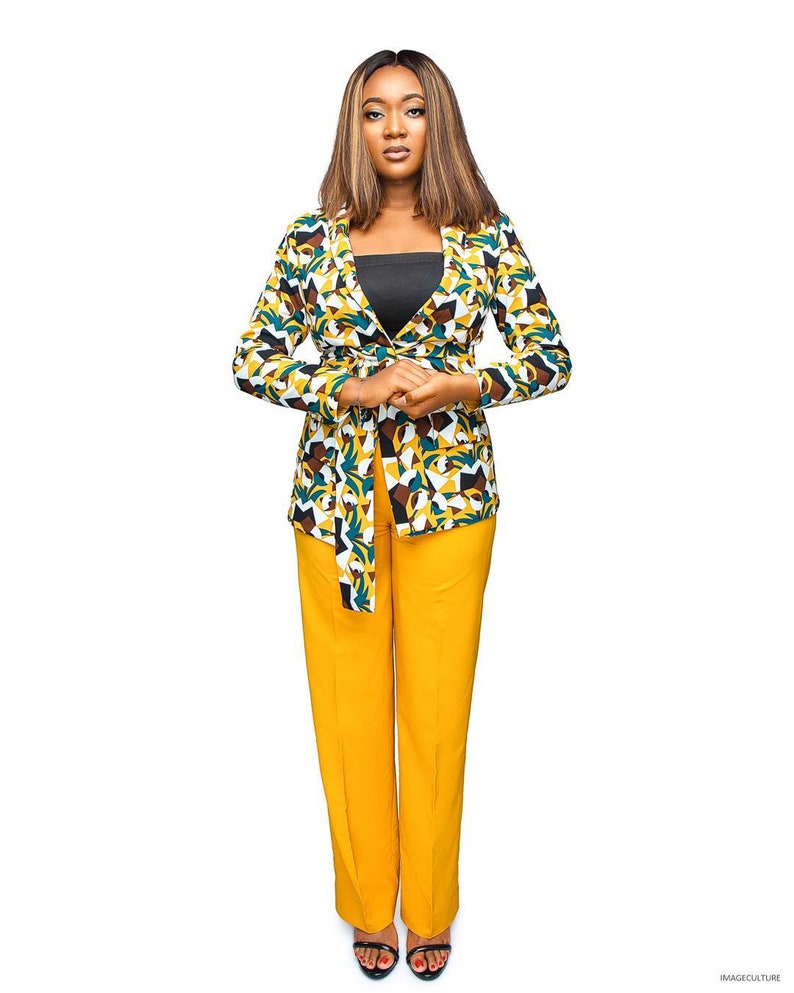 Women blazer women co-ord set blazer & pant set mustard | Etsy