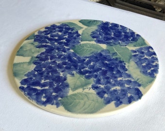 Grote Pizza Steen - Grote Baksteen - Pizza Steen Blauwe Druiven en Groene Bladeren - Blauwe en Groene Pizza Steen