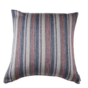 Pillow Cover - 24x24 Pillow Cover - Striped Throw Pillow Cover - Pillow Cover with Blue, Pink and Grey Stripes - Modern Farmhouse Decor
