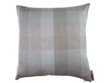 Fodera per cuscino a quadri blu e grigi - Fodera per cuscino in stile rustico - Cuscino a quadri neutri - Fodera per cuscino a quadri - Fodera per cuscino decorativo in stile rustico
