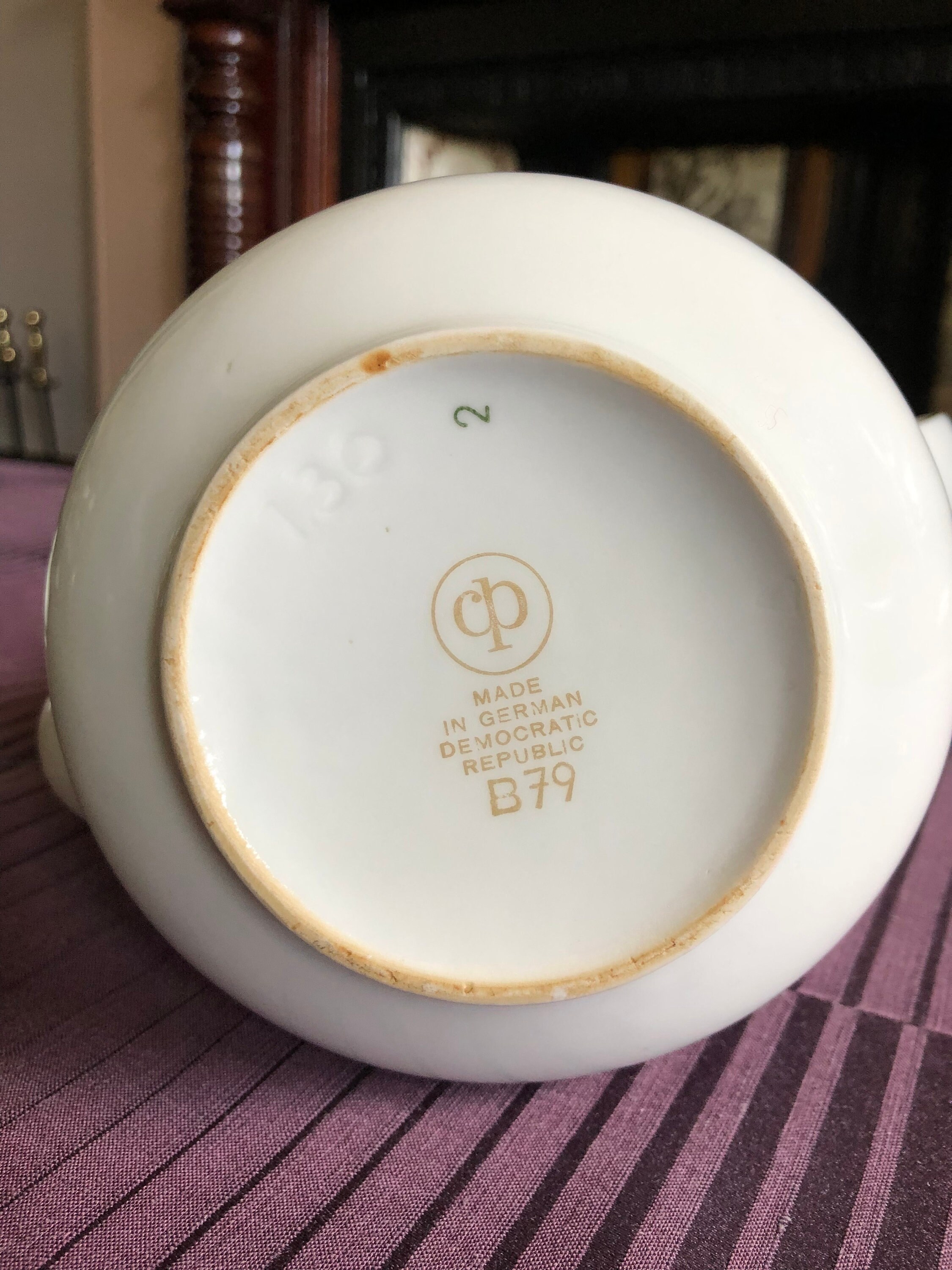 Vintage Teapot Vintage CP Teapot Vintage White Floral Teapot Made in