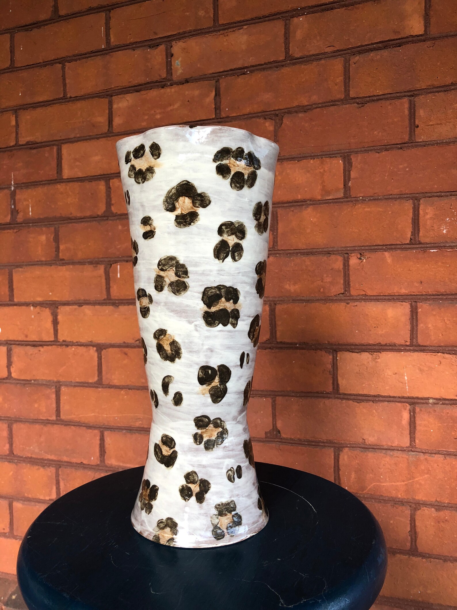 Handmade Vase Leopard Print Vase Tall Stoneware Vase Etsy
