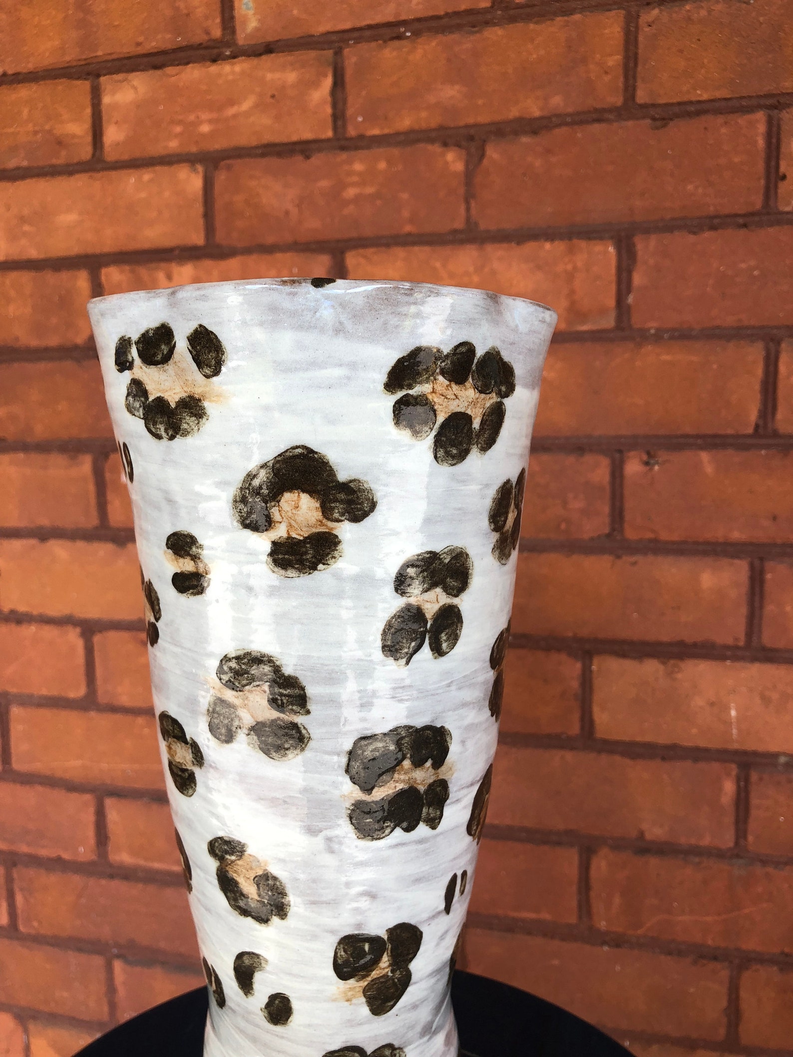 Handmade Vase Leopard Print Vase Tall Stoneware Vase Etsy UK