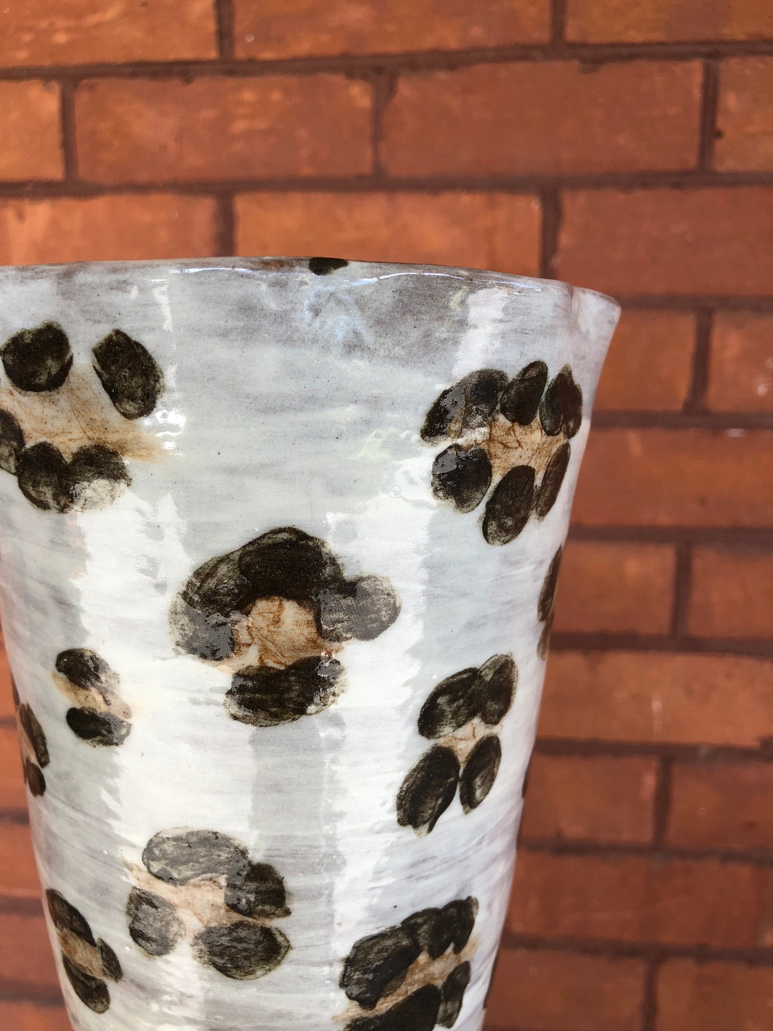 Handmade Vase Leopard Print Vase Tall Stoneware Vase Etsy UK