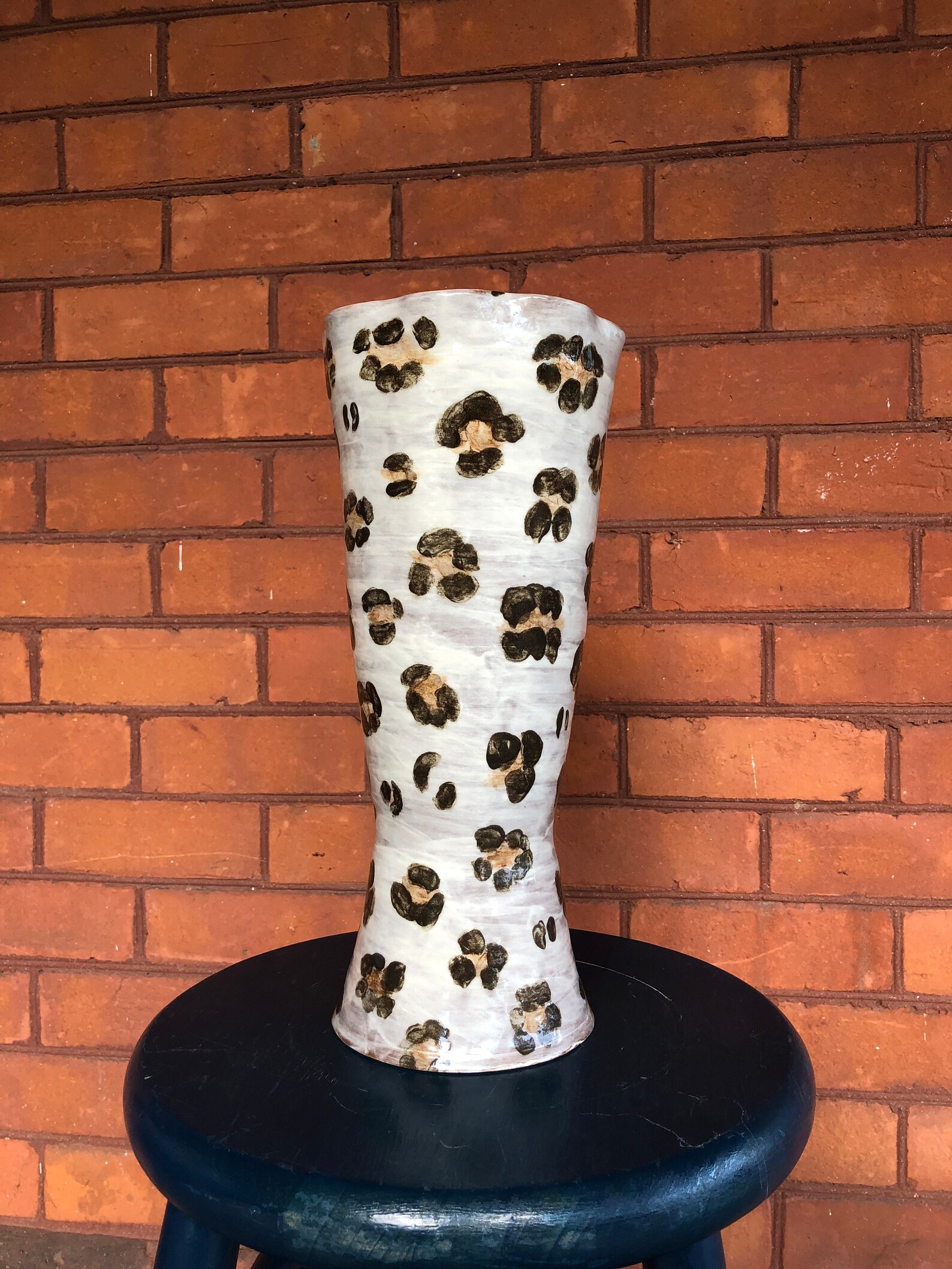 Handmade Vase Leopard Print Vase Tall Stoneware Vase Etsy UK