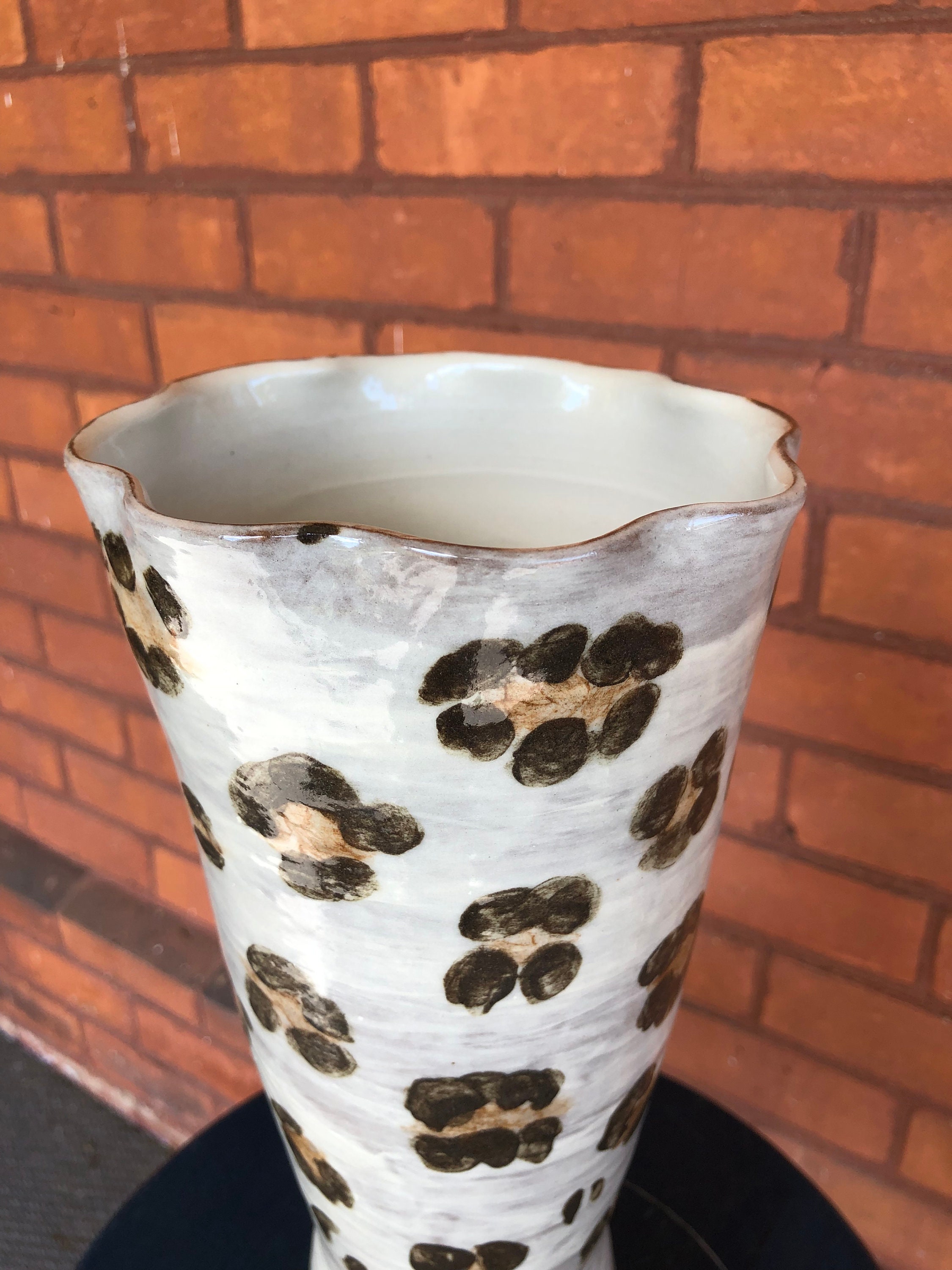 Handmade Vase Leopard Print Vase Tall Stoneware Vase Etsy UK