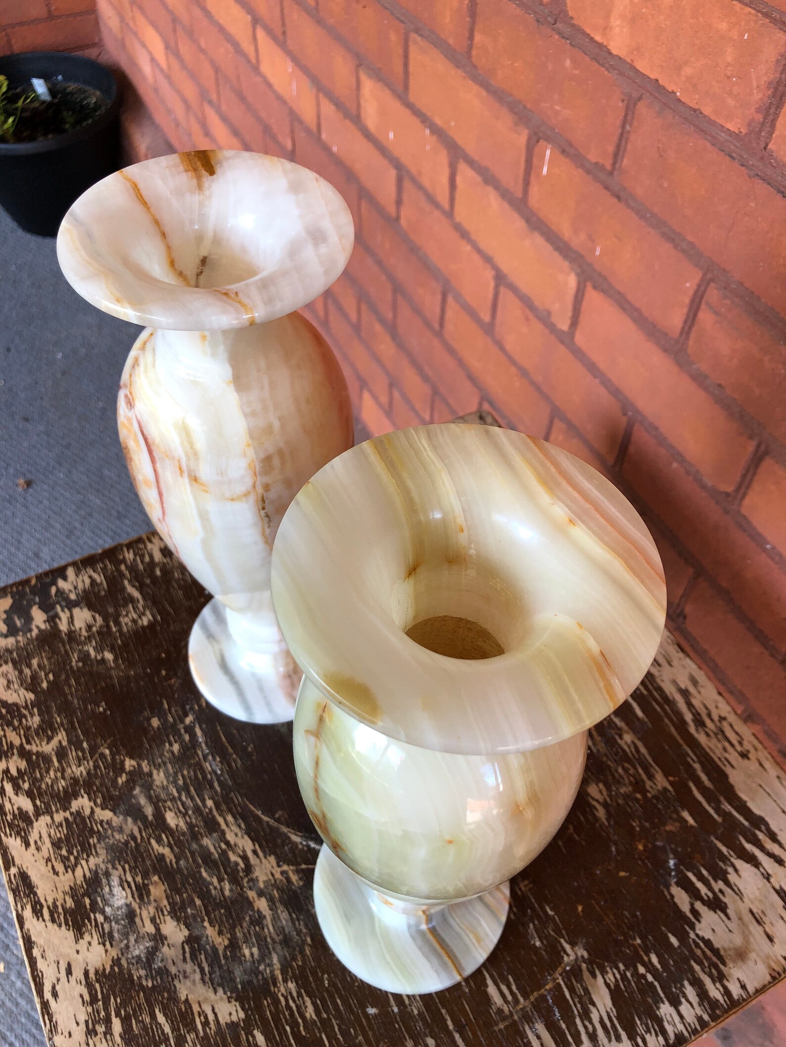 Vintage Onyx Stone Vases Onyx Vases Onyx Flower Vases Etsy Canada