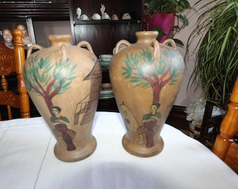 Pier 1 Vases - PIER 1 Imports Ceramic Painted 11.5 in Urn Shape Brown Vases - Brown Ceramic Vases - Decorative Vases - Brown Decorative Vase