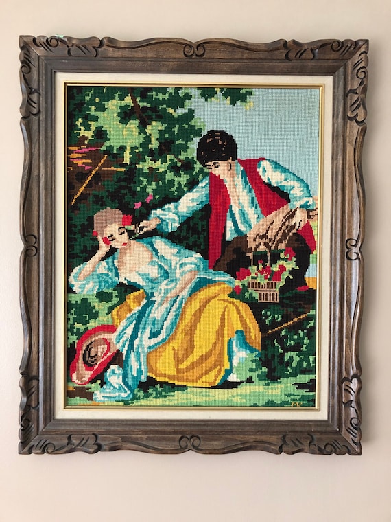 ヨーロッパアート　額縁セット　NEEDLEPOINT Vintage ヨーロッパアート 額縁セット NEEDLEPOINT Vintage Olde Town