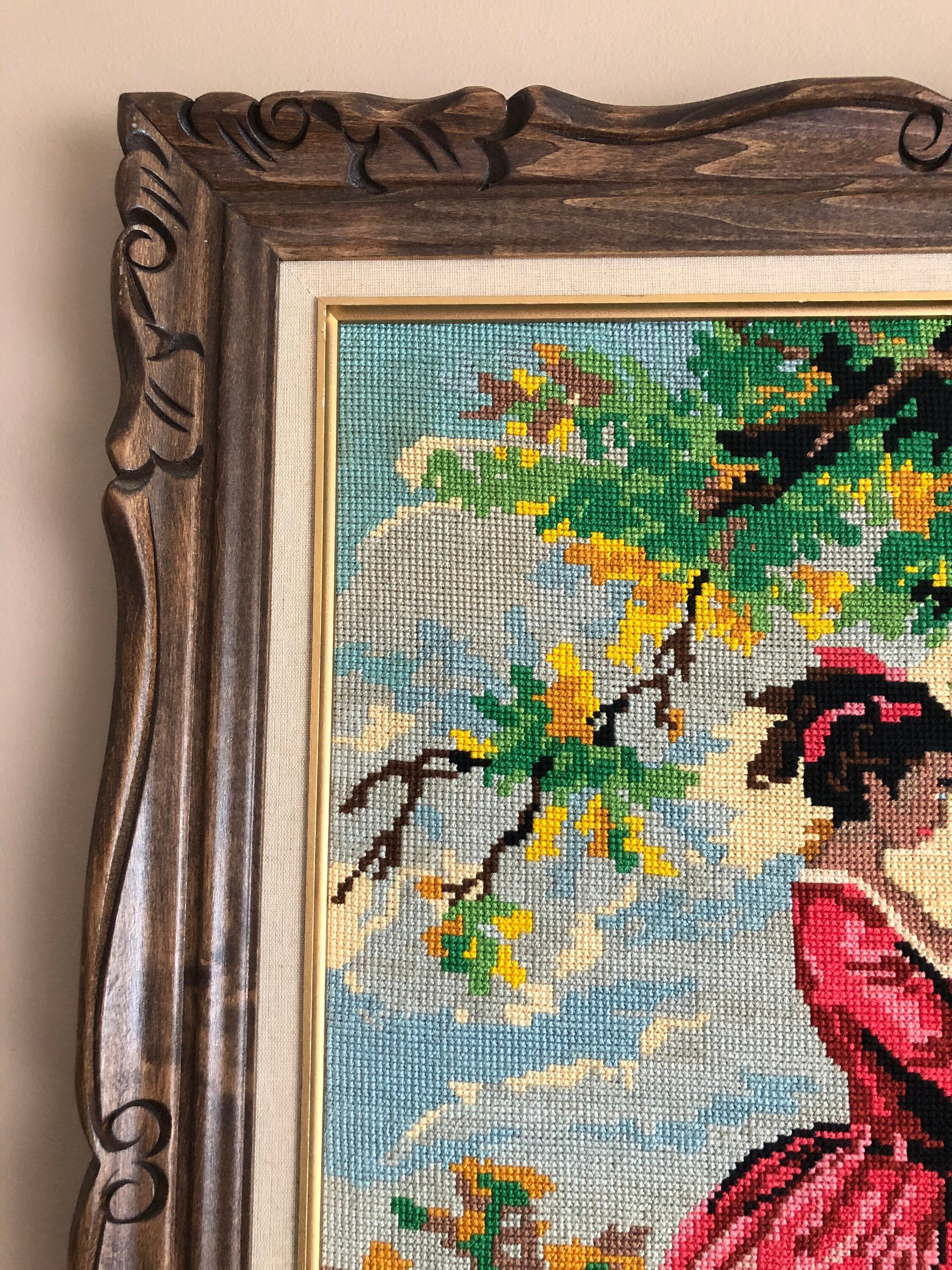 Vintage Needlepoint Art - Vintage Framed Needlepoint Art - Etsy Vintage Needlepoint Art - Vintage Framed Needlepoint Art - Etsy