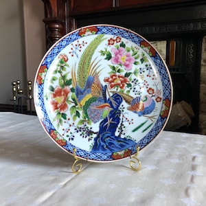 Vintage Decorative Plate - Small Decorative Plate - Vintage Hand Painted Floral PEACOCK on the Branch DBE JAPAN Plate Maxima