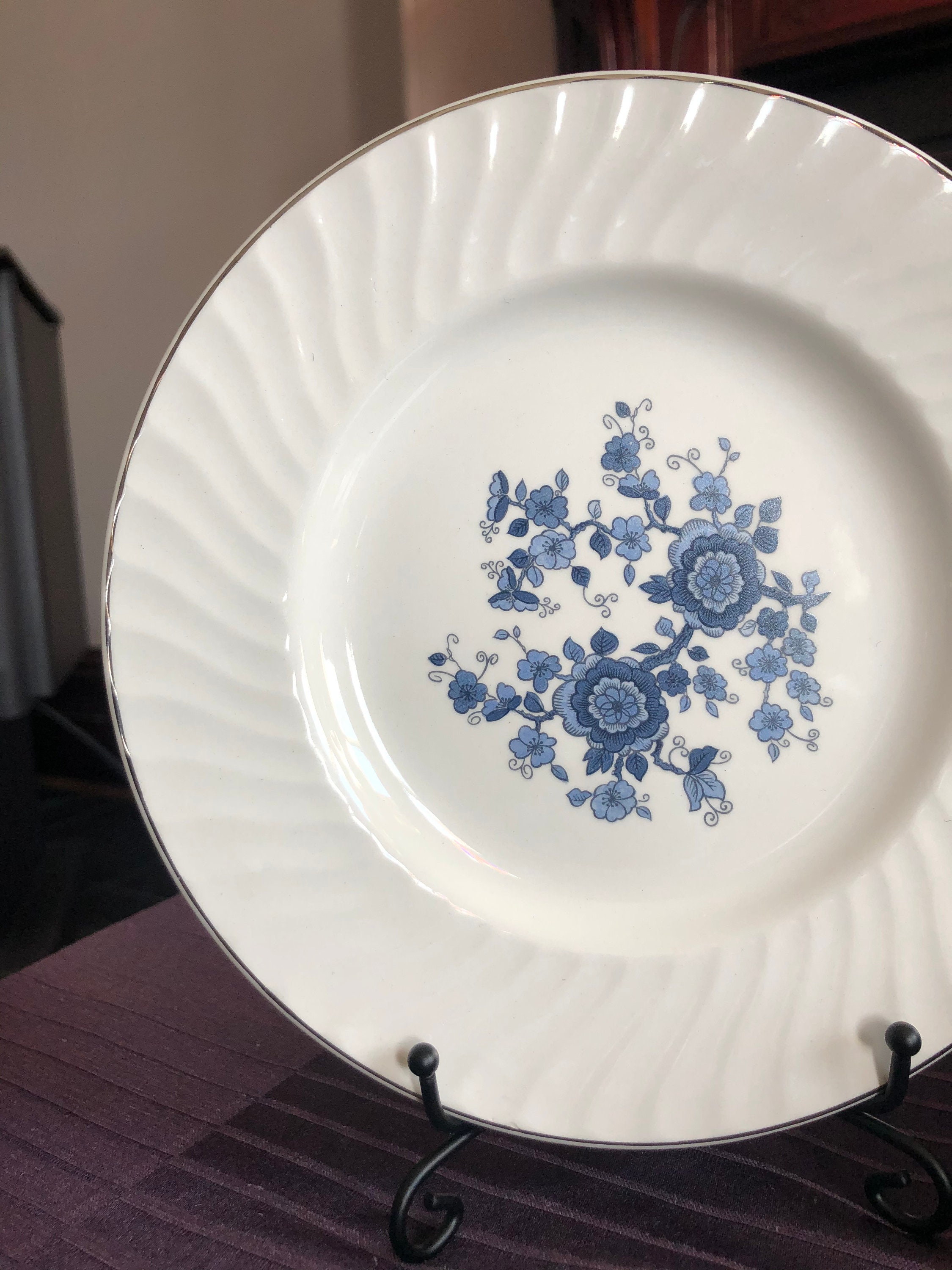 Vintage Plates Set of Vintage Plates Royal Blue Ironstone Plates