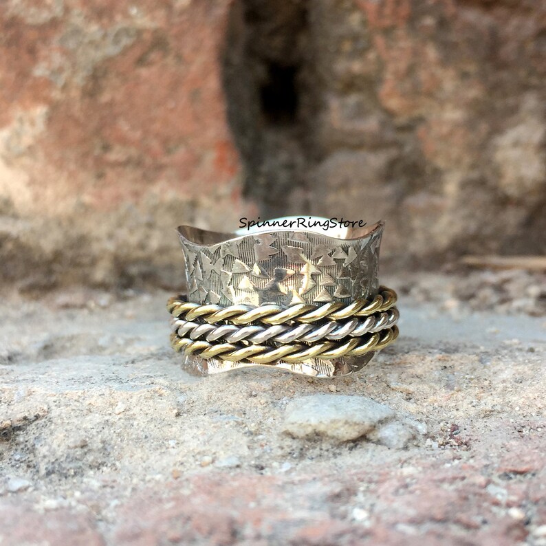 Fidget Ring Gift For Her Spinner Ring Meditation Ring Women Ring Promise Ring Boho Ring Worry Ring Handmade Ring Anxiety Ring
