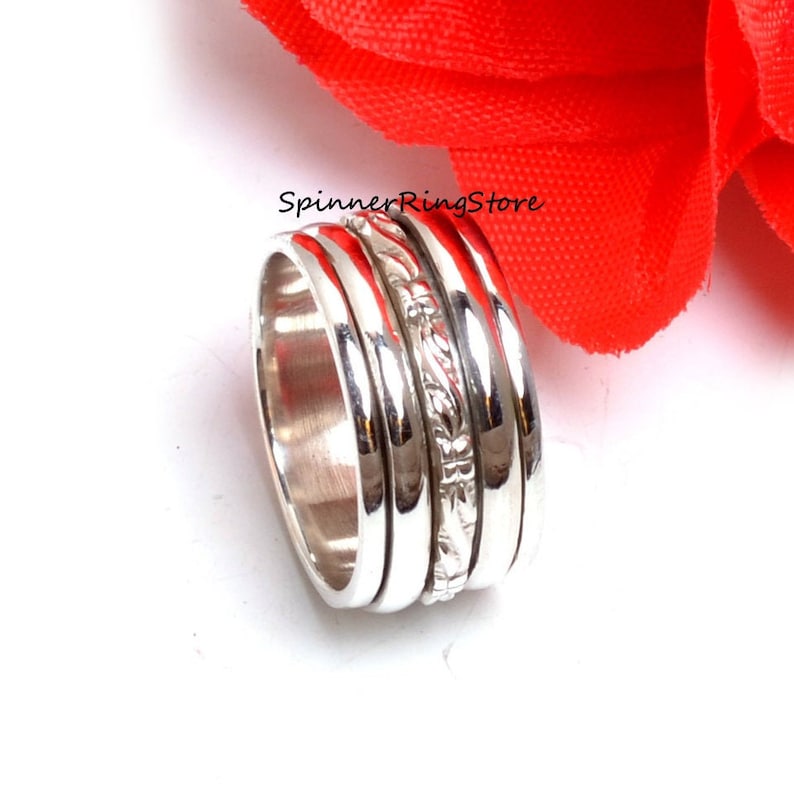Promise Ring Boho Ring Worry Ring 925 Silver Ring Anxiety Ring Women Ring Spinner Ring Fidget Ring Gift For Her Ring Thumb Ring