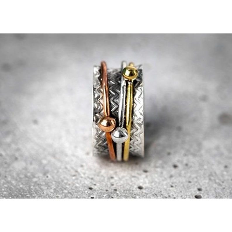 Thumb Ring Spinner Ring Handmade Ring Silver Spinner Ring Vintage Ring Worry Ring Fidget Ring Gift For Her Boho Ring Spinning Ring