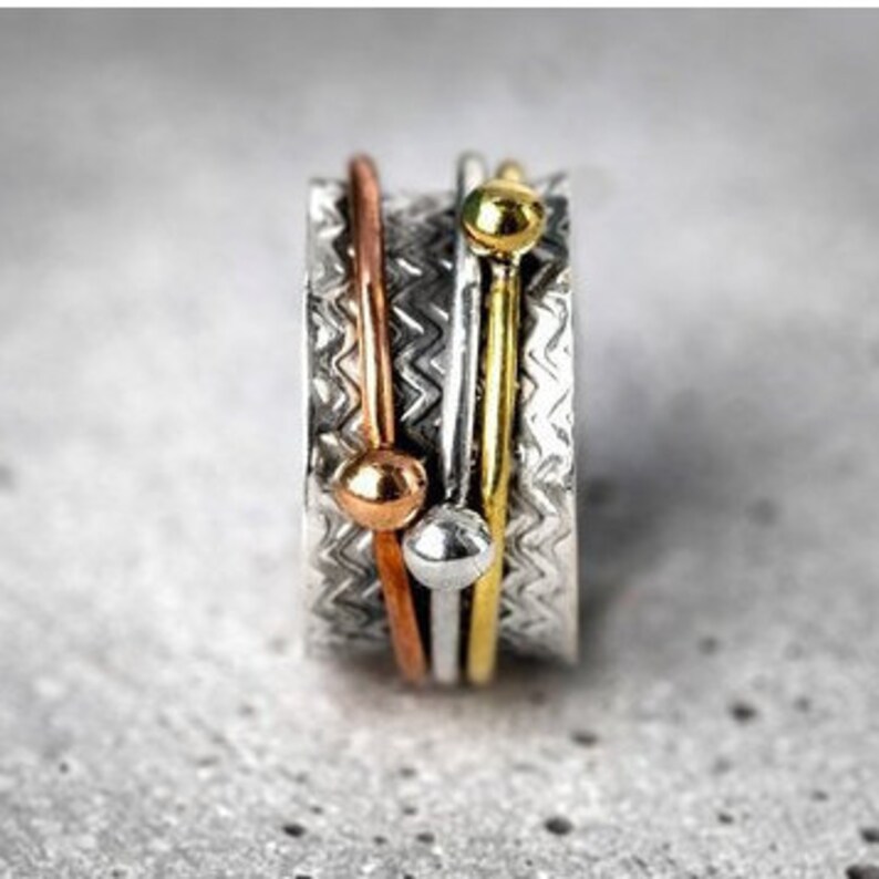 Thumb Ring Spinner Ring Handmade Ring Silver Spinner Ring Vintage Ring Worry Ring Fidget Ring Gift For Her Boho Ring Spinning Ring