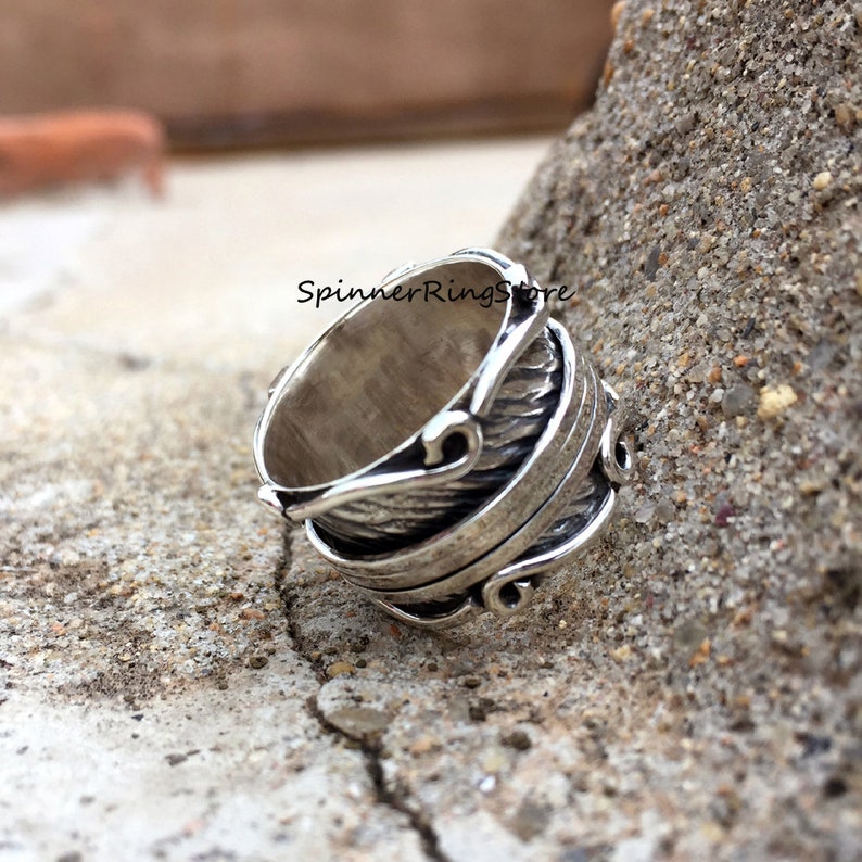 Anxiety Ring Promise Ring Women Ring 925 Silver Ring Thumb Ring Boho Ring Spinner Ring Gift Ring Fidget Ring Worry Ring Gypsy Ring